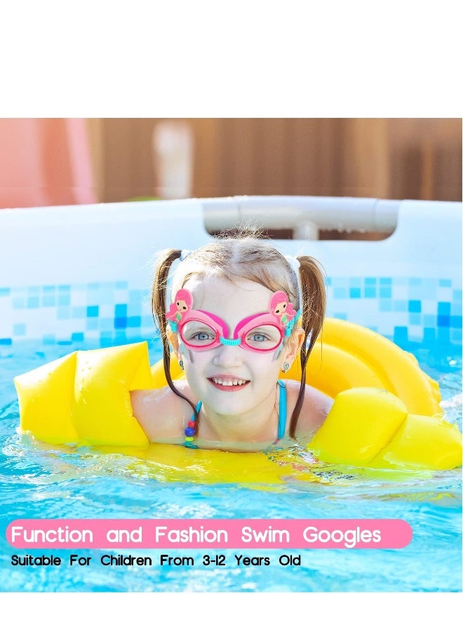 Anti-fog swimming goggles for Age 3-14 Years Old Kids,   mermaid tail swimming goggles, with Anti-Fog, Waterproof, Protection Lenses, UV protection, Glasses box