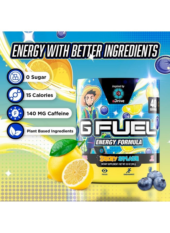 G Fuel aDrive Energy Powder, Sugar Free, Clean Caffeine Focus Supplement, Water Mix, Blueberry & Lemonade Flavor, Focus Amino, Vitamin + Antioxidants Blend, aDrive - 9.8 oz (40 Servings)