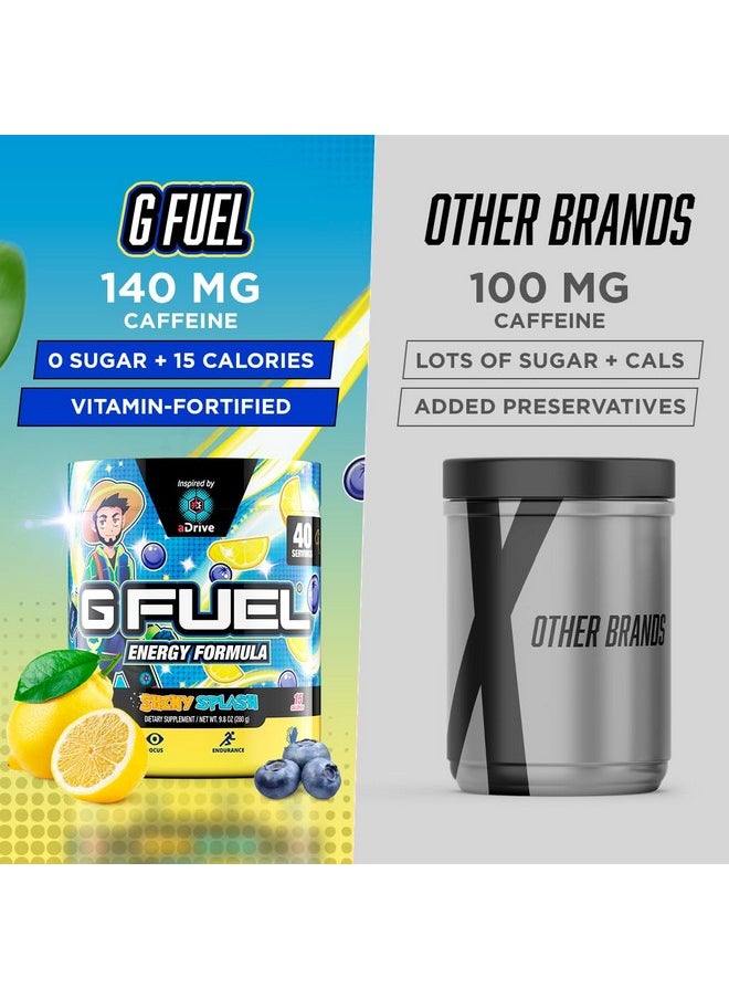 G Fuel aDrive Energy Powder, Sugar Free, Clean Caffeine Focus Supplement, Water Mix, Blueberry & Lemonade Flavor, Focus Amino, Vitamin + Antioxidants Blend, aDrive - 9.8 oz (40 Servings)