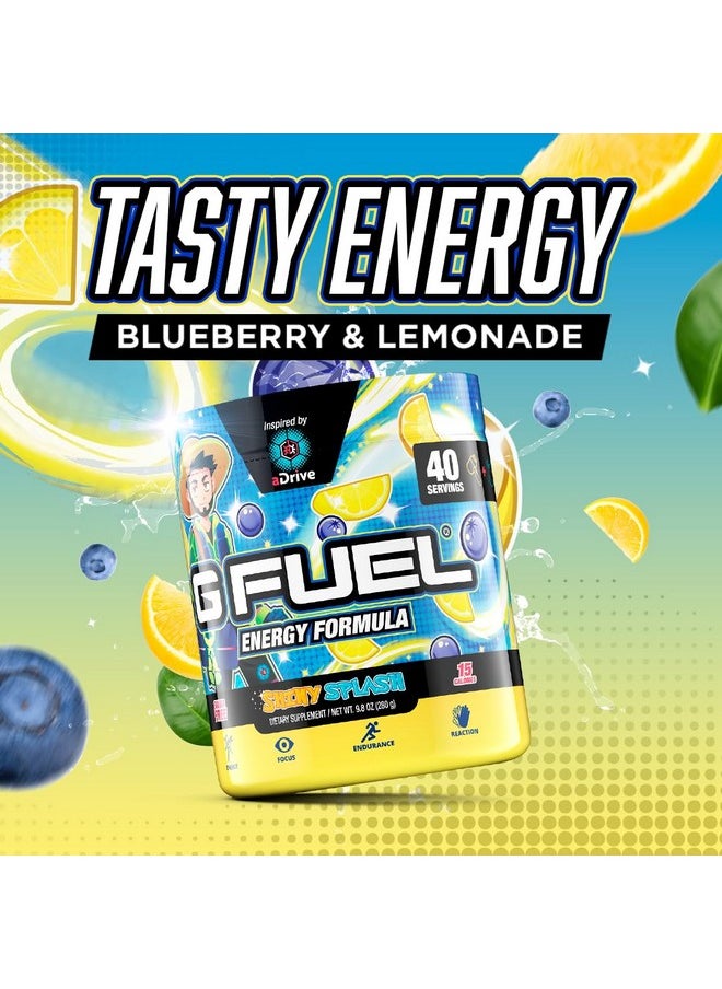 G Fuel aDrive Energy Powder, Sugar Free, Clean Caffeine Focus Supplement, Water Mix, Blueberry & Lemonade Flavor, Focus Amino, Vitamin + Antioxidants Blend, aDrive - 9.8 oz (40 Servings)