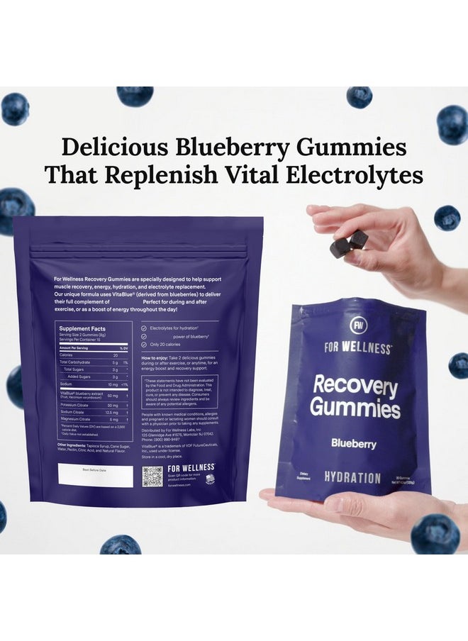 For Wellness Electrolyte Recovery Gummies™ Hydration, Blueberry Flavor (30 Gummies) - Supports Exercise Recovery and Boosts Energy