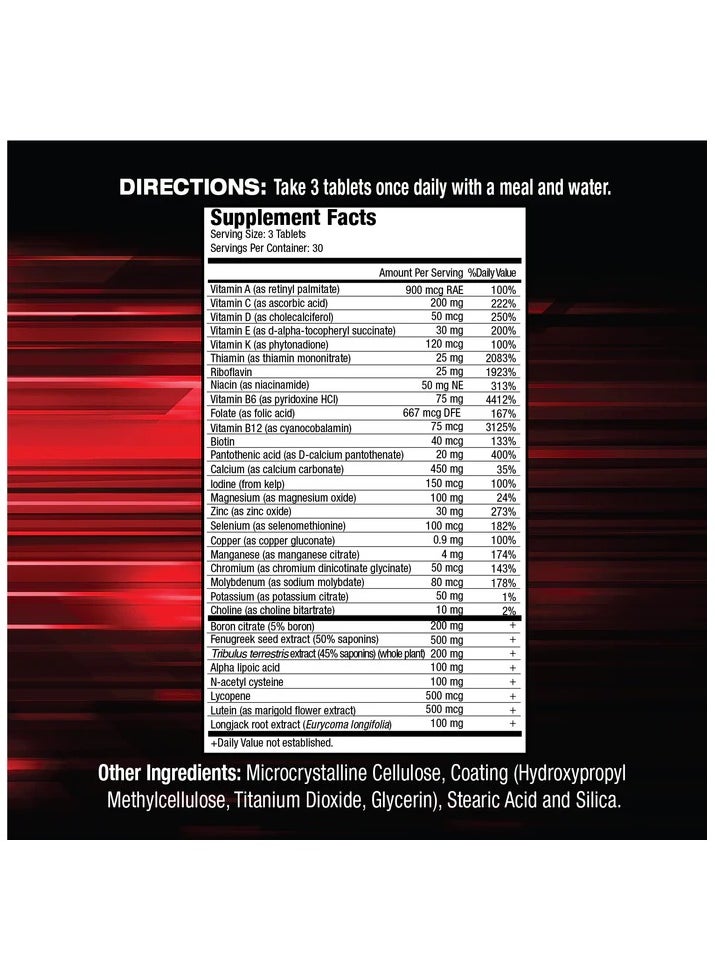 Musclemeds, Vitamin-T, Testosterone Booster, Multivitamin For Men, 90 Tabs, 30 Servings