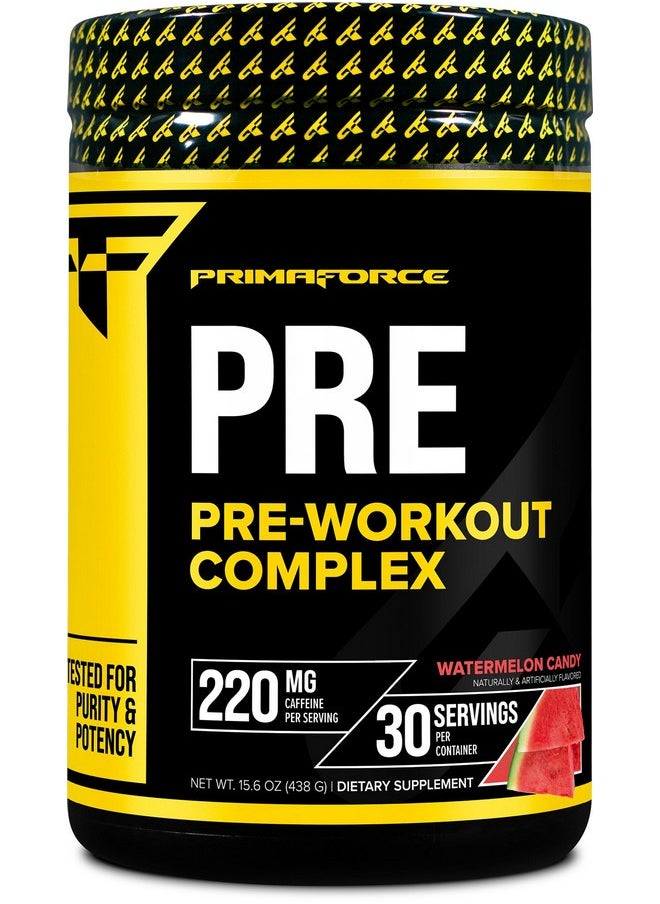 Primaforce Pre-Workout Complex Powder (Watermelon Candy, 30 Servings) - Fitness Supplement for Workout Routine Enhancement, 438g