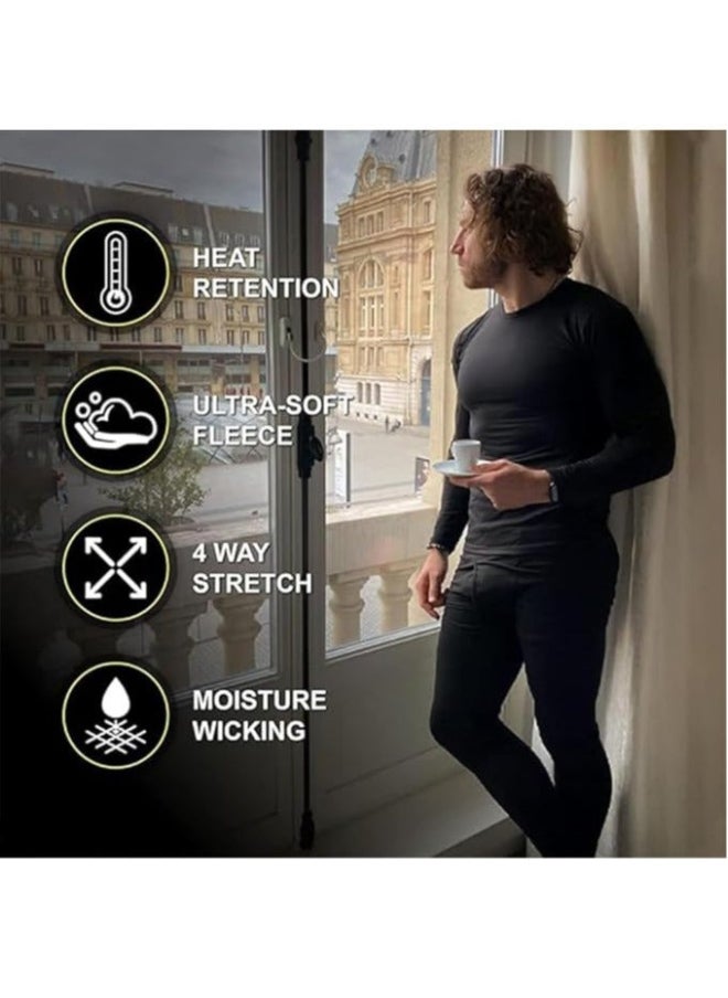 Ultra Soft Thermal Underwear for Men Long Johns Set with Fleece Lined