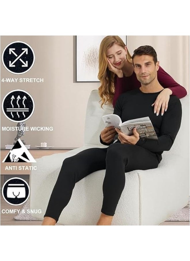 Men's Thermal Underwear Sets Top and Long Johns Fleece Sweat Quick Drying Thermo Base Layer for Running Sport Ski and Any Occasion in Daily Life