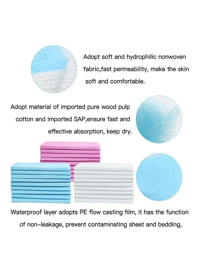 Disposable Changing Mats, 80 Counts, Soft Waterproof Mat, Portable Leak Proof Changing Mat, New Mom Leak-Proof Under pad, Mattress Table Protector Pad