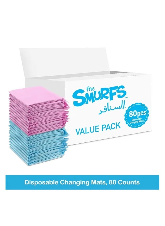 Disposable Changing Mats, 80 Counts, Soft Waterproof Mat, Portable Leak Proof Changing Mat, New Mom Leak-Proof Under pad, Mattress Table Protector Pad