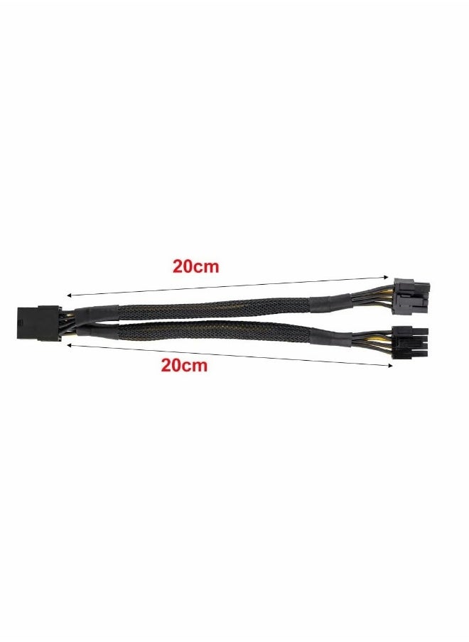 Graphics Lines, Graphics Card 8 Pins One Point Two Lines, Graphics Card 8p Extension Cable, Graphics Card Adapter, Braided 20cm, Pci-e Pcie Power Cable 18awg 20cm, with Sleeve