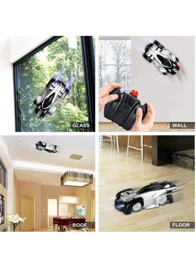 Remote Control Car,  for Kids, Rc Cars Car Toys Wall Climbing Car Dual Mode 360°Rotating Stunt Rechargeable High Speed Vehicle with LED Lights (Black and White)