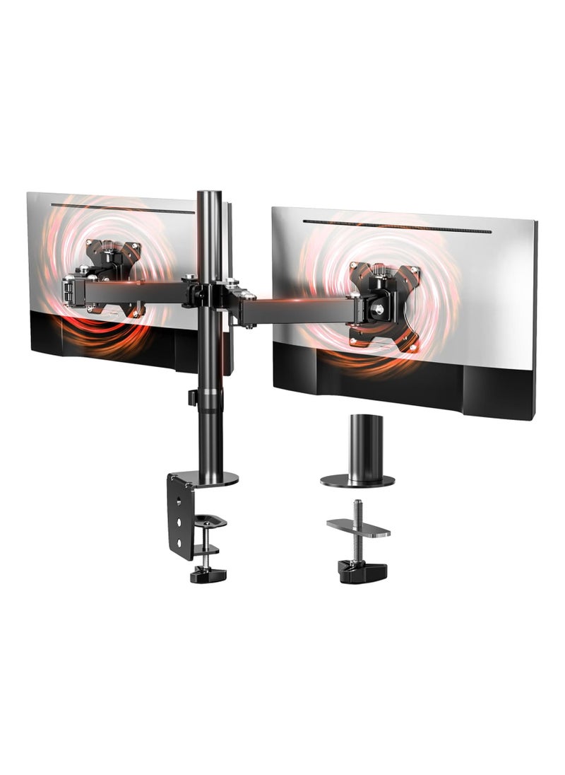 HEYMIX LIFE Dual Monitor Arm - Height Adjustable Dual Monitor Arm for 13-27