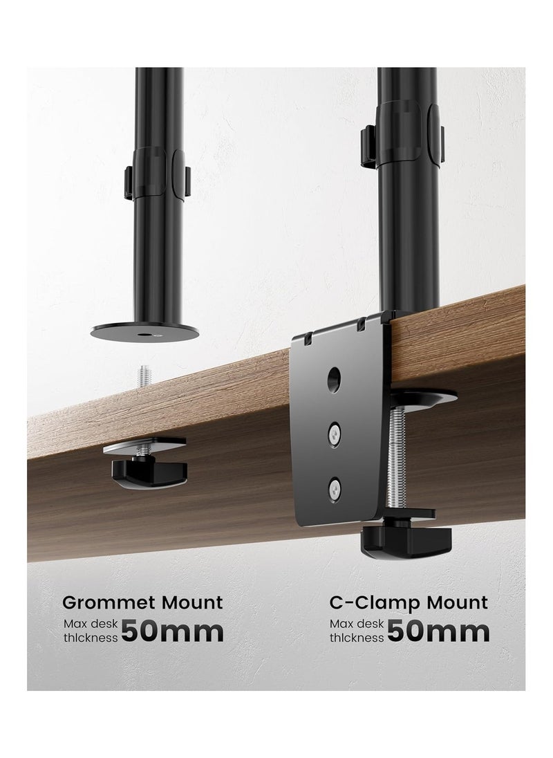 HEYMIX LIFE Dual Monitor Arm - Height Adjustable Dual Monitor Arm for 13-27