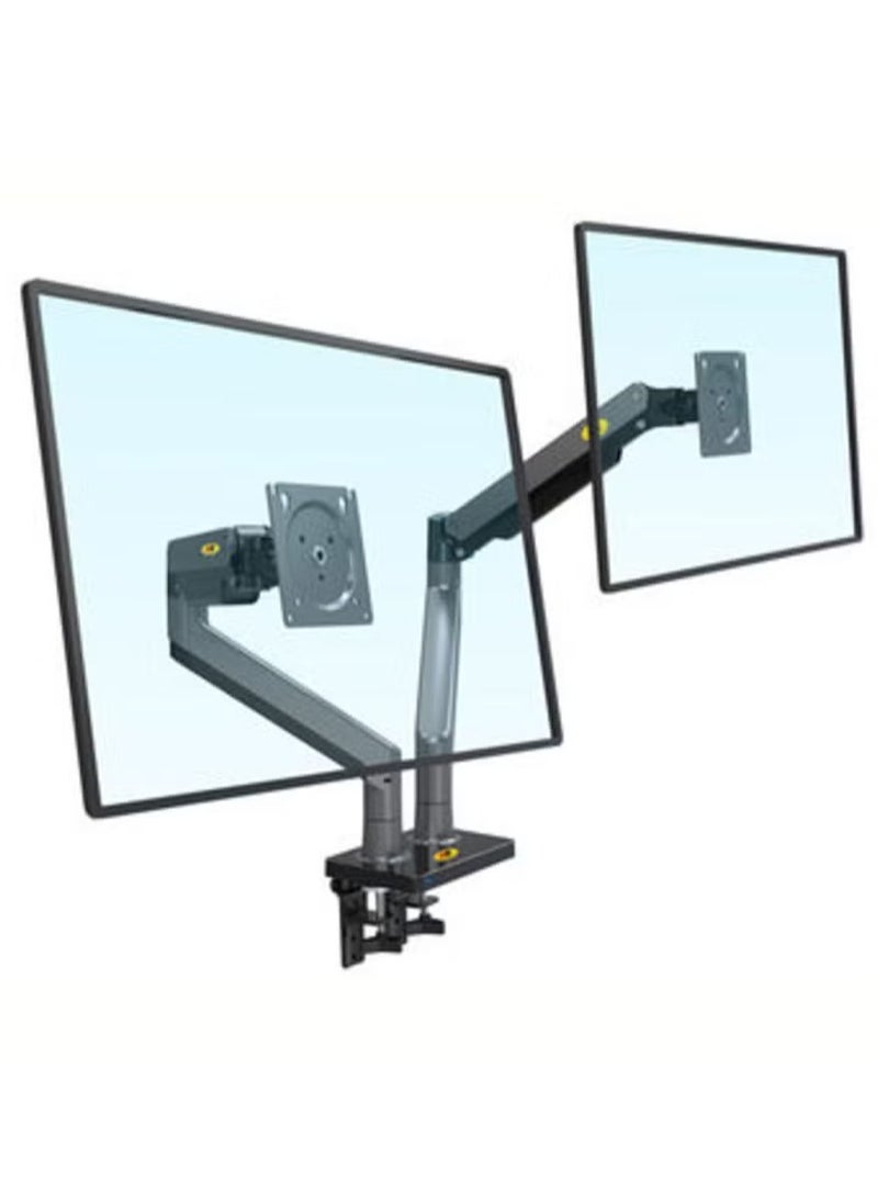 F160-FP Gas Spring Dual Arm Monitor Stand - Adjustable Holder for 17