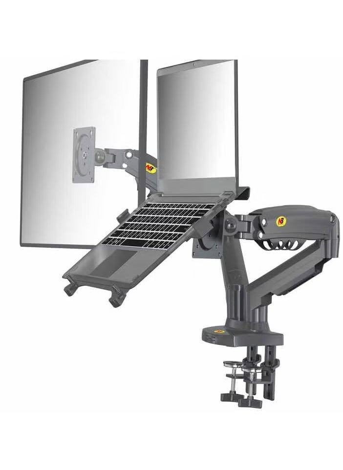 F160-FP Gas Spring Dual Arm Monitor Stand - Adjustable Holder for 17