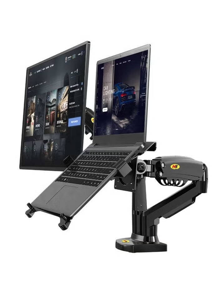 F160-FP Gas Spring Dual Arm Monitor Stand - Adjustable Holder for 17