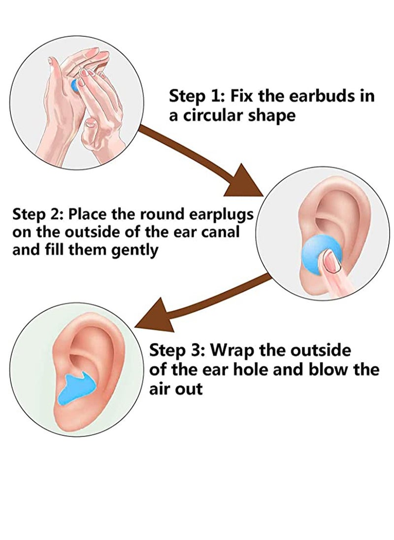 Sleep Earplugs, Silicone Earplugs, Sleep Earplugs with High Decibel Noise Protection Waterproof Earplugs for Sleep Learning Swimming and Cancelling Noise