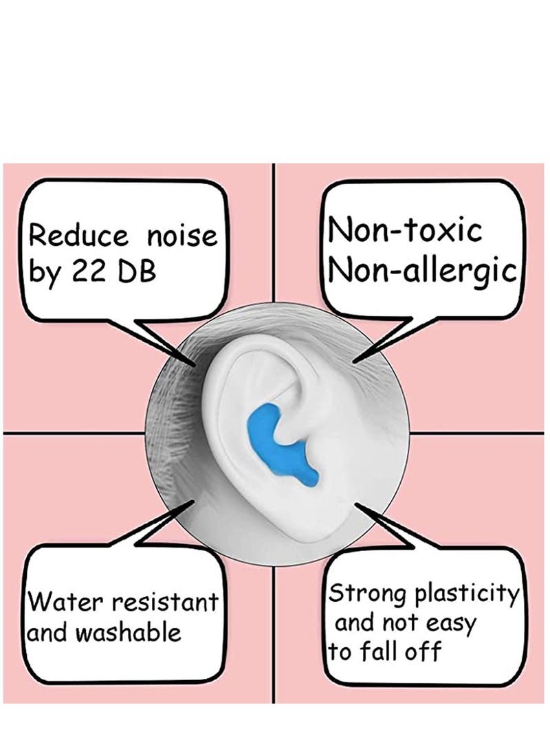 Sleep Earplugs, Silicone Earplugs, Sleep Earplugs with High Decibel Noise Protection Waterproof Earplugs for Sleep Learning Swimming and Cancelling Noise