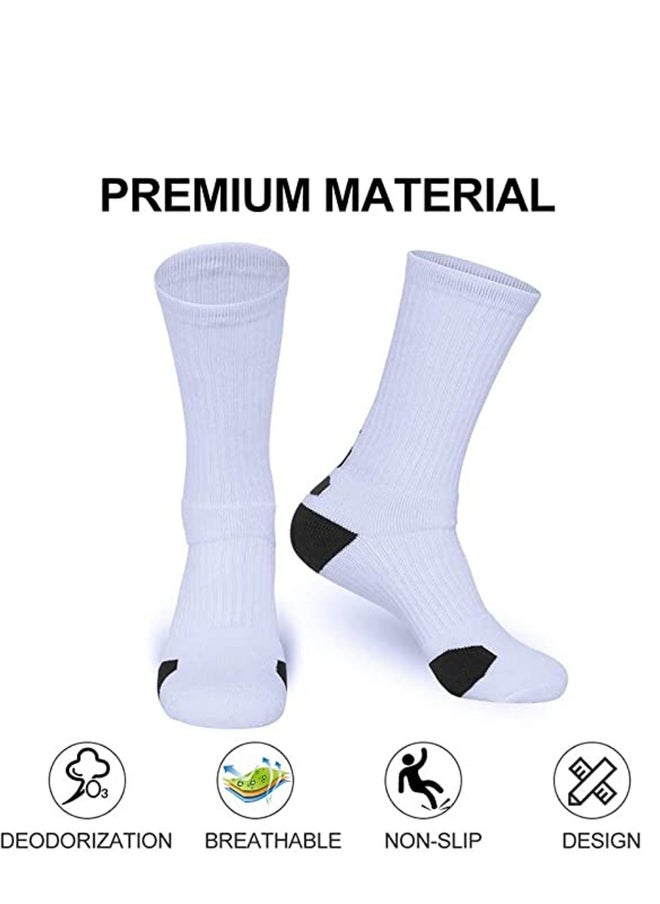 4 Pairs Basketball Socks for Men Running Training Boys Compression Cotton Sock Men Athletic Crew Socks Performance Thick Cushioned Sport Lightweight and Breathable