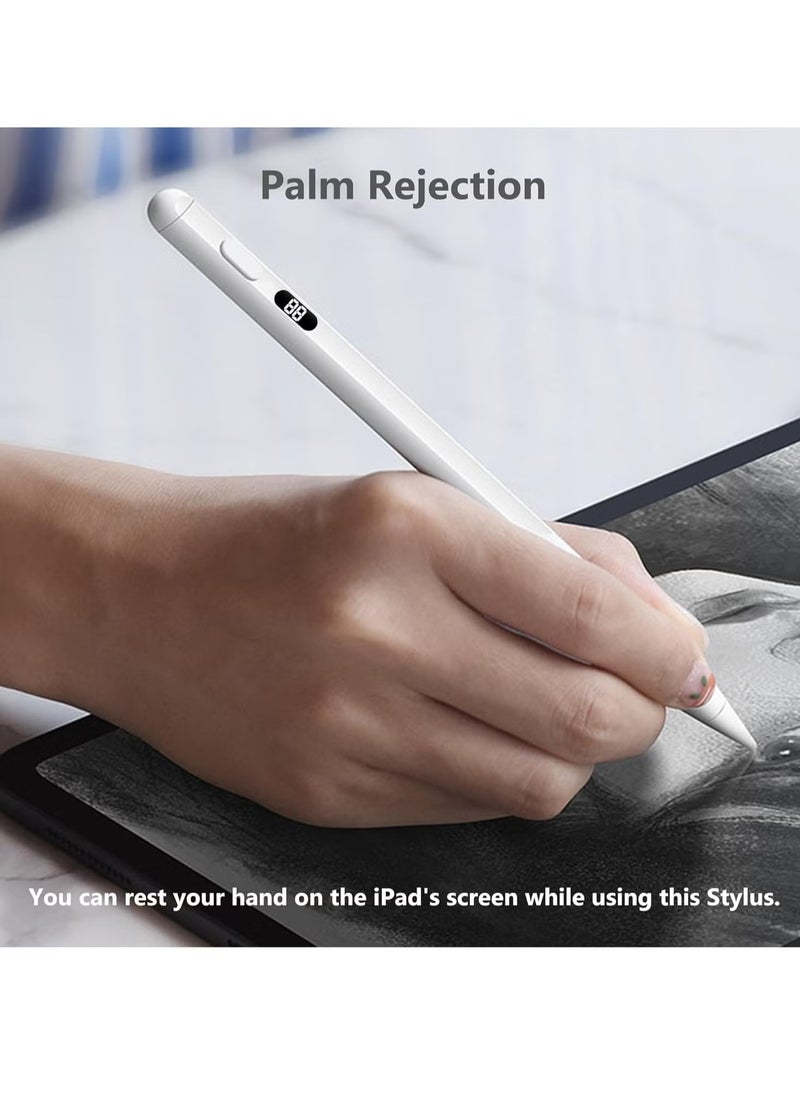 iPad Stylus Pen with Magnetic Wireless Charging, Palm Rejection, Tilt Sensitivity, Precision Drawing & Writing Tool - Compatible with iPad Air 4/5, iPad Pro 11 inch (3/4/5/6), iPad Pro 12.9 inch (3/4/5/6), iPad Mini 6 – Ideal for Artists, Designers & Note-Takers