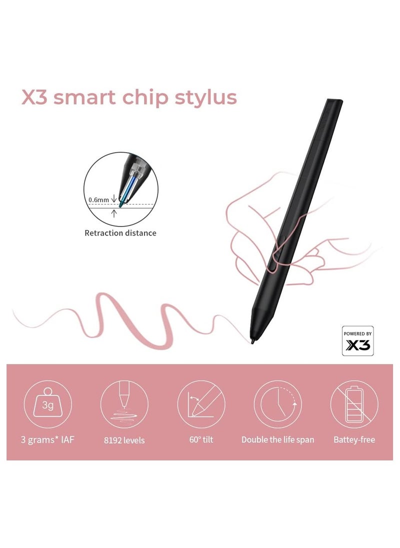 Deco L Ultrathin Graphics Drawing Tablet with X3 Smart Chip, Pen Tilt Function, 8 Shortcut Keys, 10x6 Inch Working Area