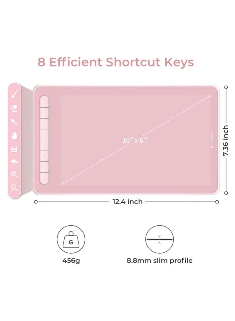 Deco L Ultrathin Graphics Drawing Tablet with X3 Smart Chip, Pen Tilt Function, 8 Shortcut Keys, 10x6 Inch Working Area