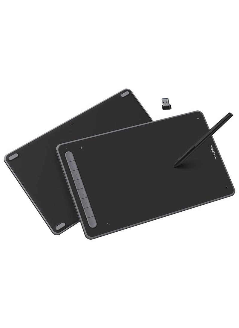 Deco LW Graphics Drawing Tablet 10x6 Inch Working Area Digital Pen Bluetooth Wireless Tablet with X3 Smart Chip Pen Tilt Function 8 Shortcut Keys