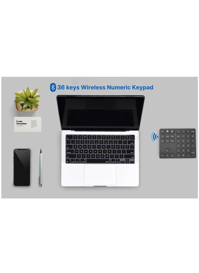 BOW Dual Bluetooth Numeric Keyboard Rechargeable Wireless Number Numpad for iPad Laptop Windows ios Slinet Digital Keyboard