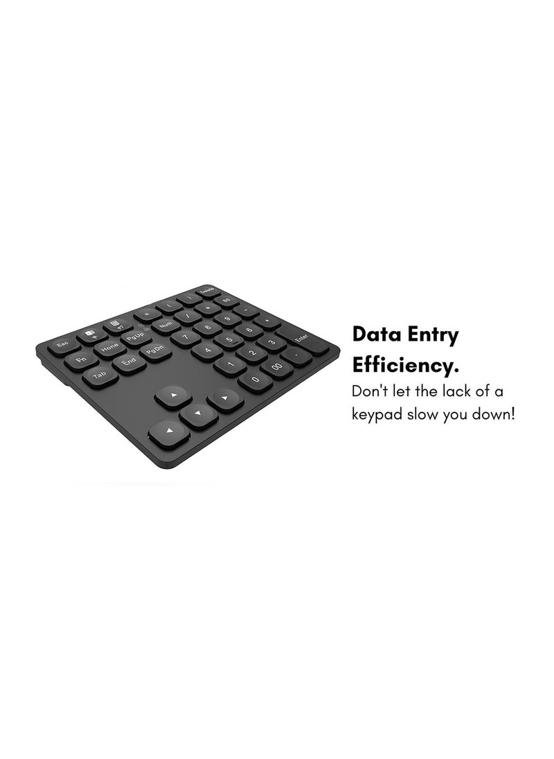 BOW Dual Bluetooth Numeric Keyboard Rechargeable Wireless Number Numpad for iPad Laptop Windows ios Slinet Digital Keyboard