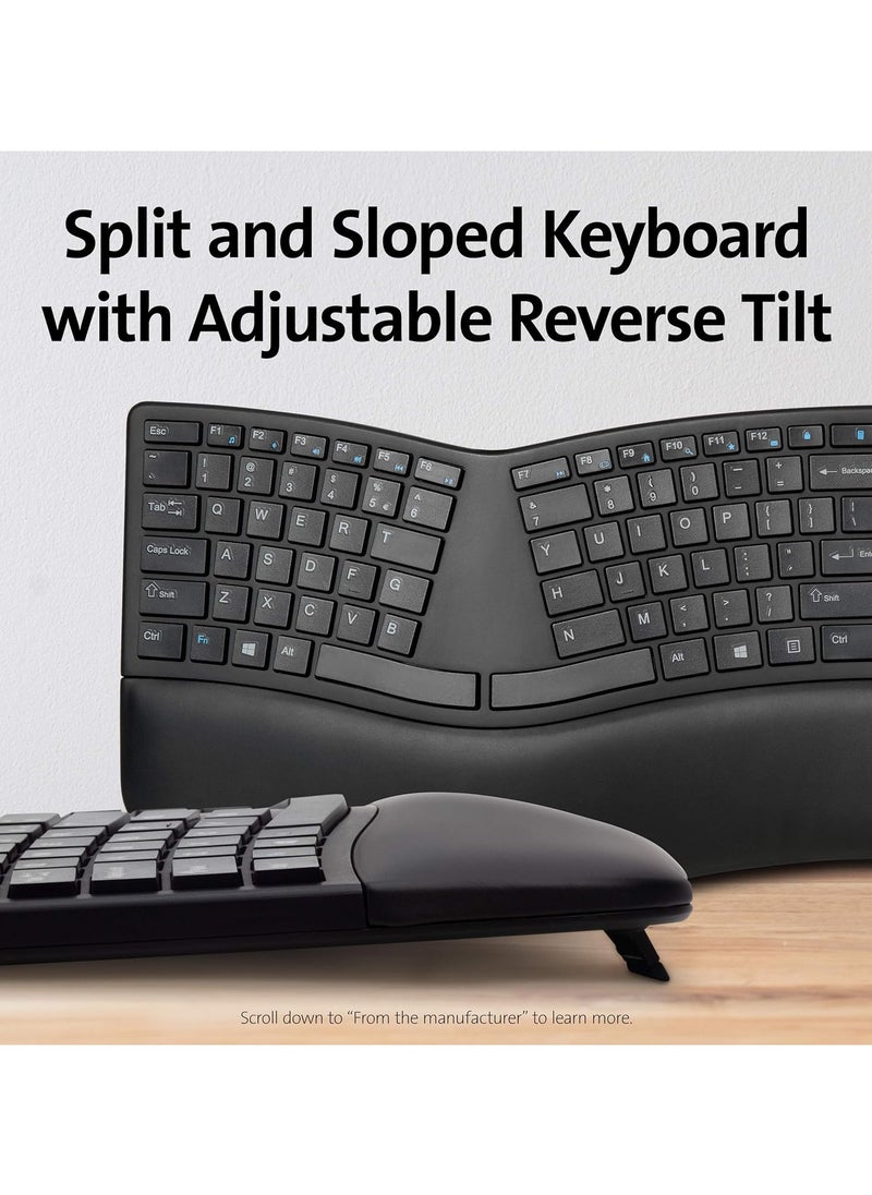 Pro Fit Ergonomic Wireless Bluetooth Keyboard Spill proof keys