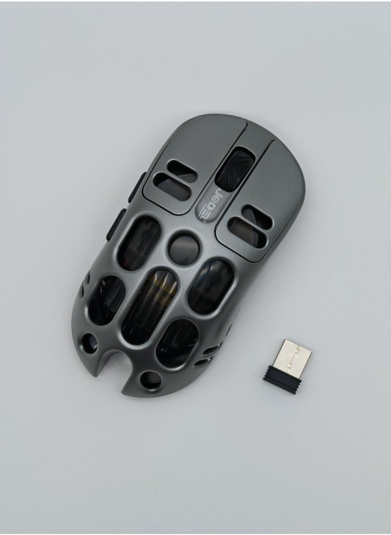 JEDEL WD153 Wireless Bluetooth Gaming Mouse for PC, Mac, Laptop, Desktop, smartphone, tablet, Computer Mice with USB Receiver, 800/1200/1600 DPI, Gray