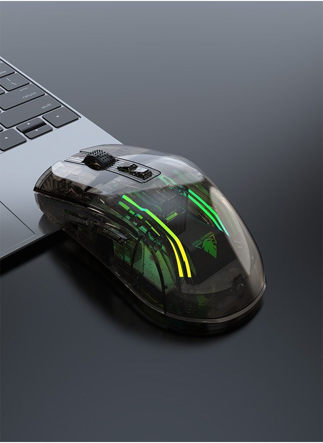 JEDEL WD140 Wireless Bluetooth Gaming Mouse for Windows, Mac, IOS, Android, Computer Mice with USB Receiver, 800/1200/1600/2400/3600/4800 DPI, Black
