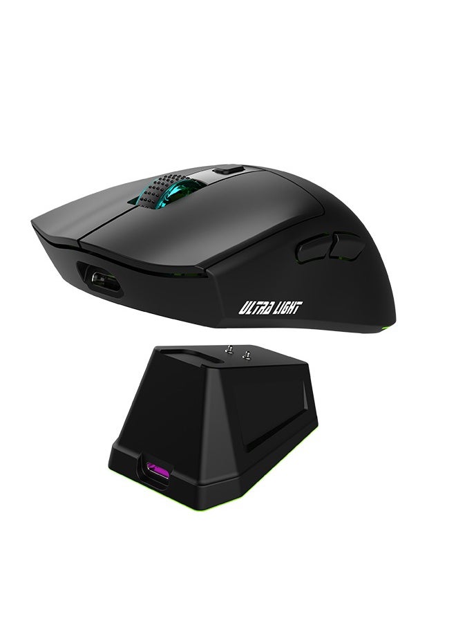 JEDEL WD139 Wireless Bluetooth Gaming Mouse for Windows, Mac, IOS, Android, Computer Mice with USB Receiver, Lightweight Gaming Mouse with Magnetic RGB Charging Dock, 800/1200/1600 DPI, Black