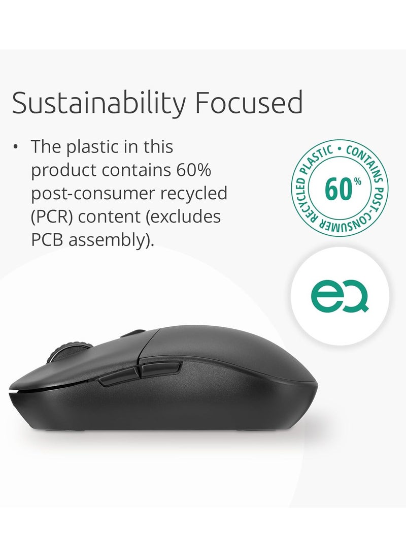 MY430 EQ Wireless Rechargeable 2.4GHz Bluetooth Mouse, Outer Case Made from 60% Post-Consumer Recycled Content (PCR), With Up to 4 Months Of Battery Life Per Charge