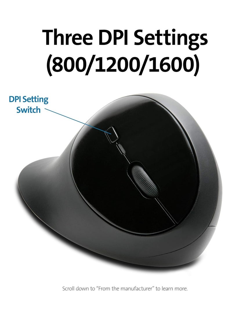 Pro Fit Ergonomic Wireless Mouse Made from 60% Post-Consumer Recycled Content (PCR) Eco-Friendly