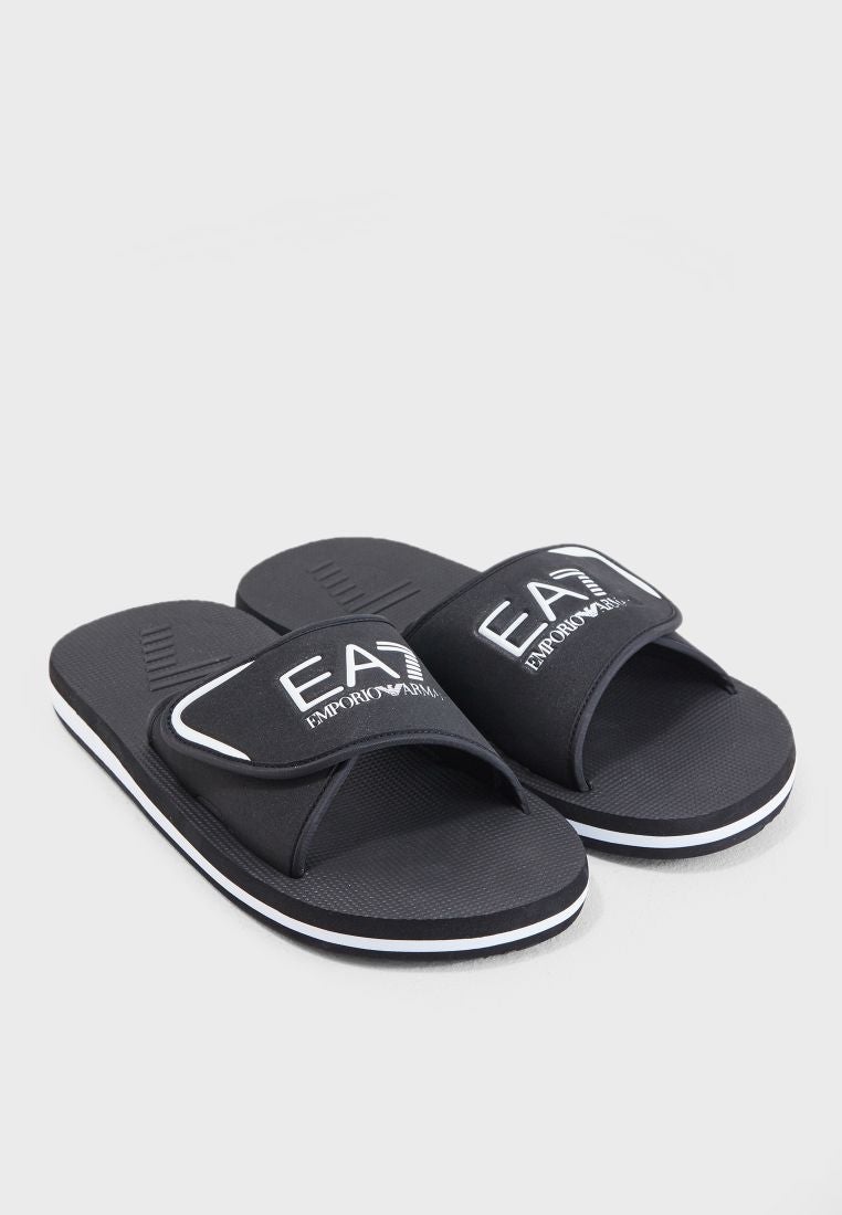 Logo Strap Casual Slides black