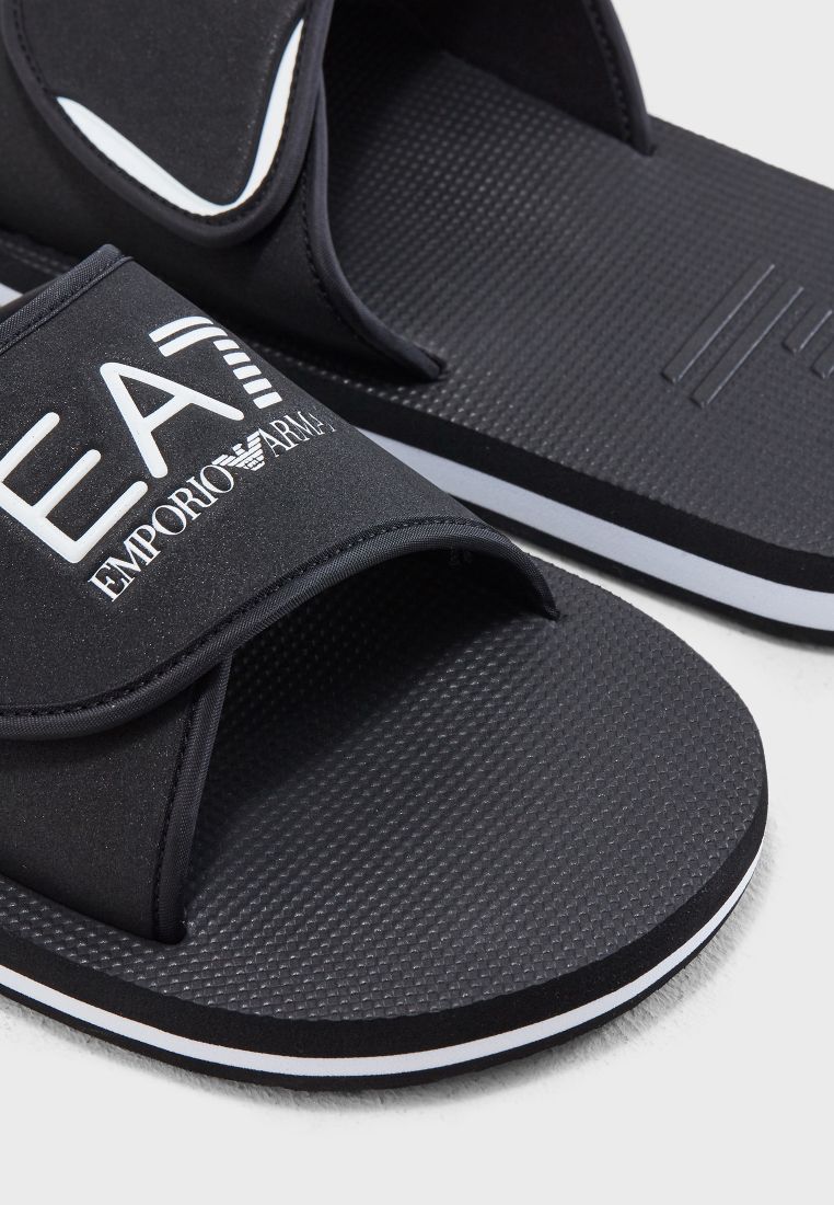 Logo Strap Casual Slides black