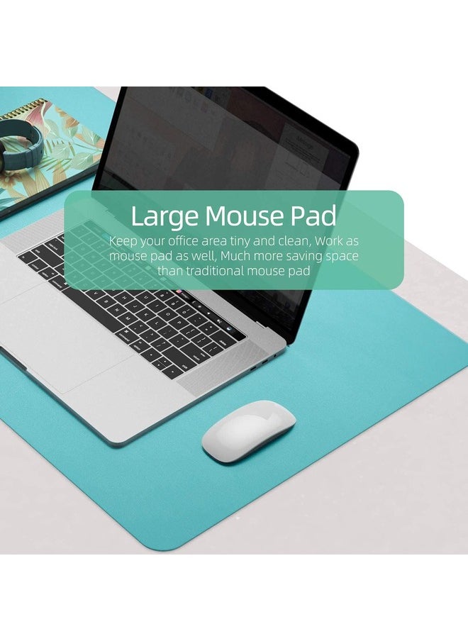 Multifunctional Ultra-Thin Waterproof PU Leather Desk Pad for Home/Office | Dual-Sided | 90 x 45 cm | Blue/Green