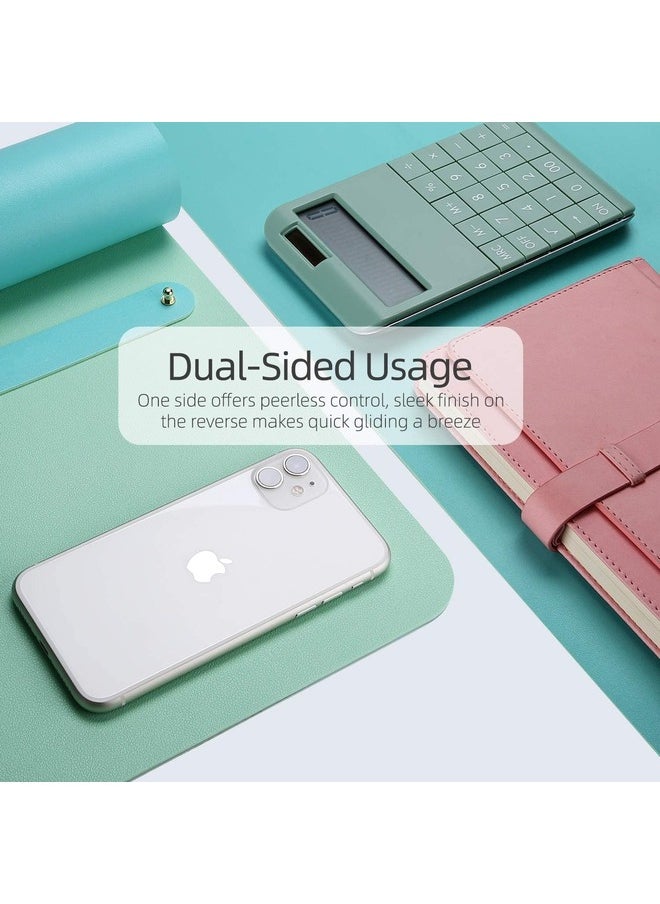 Multifunctional Ultra-Thin Waterproof PU Leather Desk Pad for Home/Office | Dual-Sided | 90 x 45 cm | Blue/Green