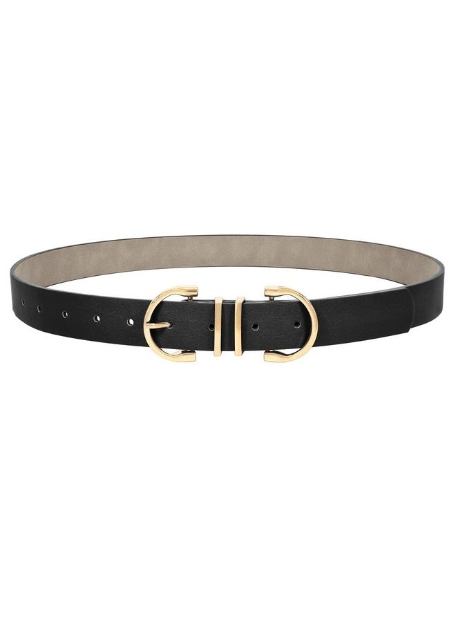 Women Leather Belt For Jeans Pants Ladies Waist Belt For Dress With Fashion Metal Buckle