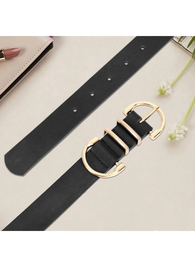 Women Leather Belt For Jeans Pants Ladies Waist Belt For Dress With Fashion Metal Buckle