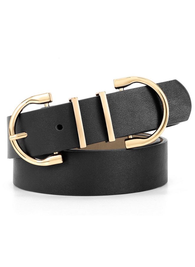 Women Leather Belt For Jeans Pants Ladies Waist Belt For Dress With Fashion Metal Buckle