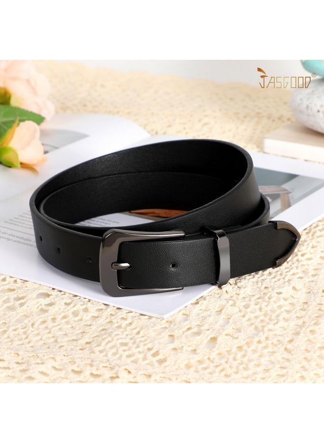 Women Leather Belt For Jeans Pants Ladies Waist Belt For Dress With Metal Buckle