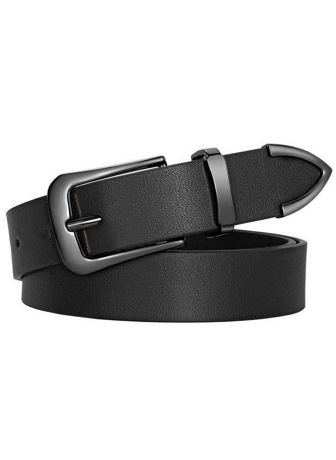 Women Leather Belt For Jeans Pants Ladies Waist Belt For Dress With Metal Buckle