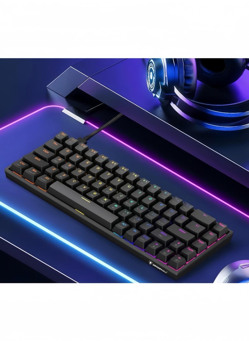 MK005PRO 60% Wired RGB Gaming Keyboard, 68 Keys Compact Mechanical Keyboard