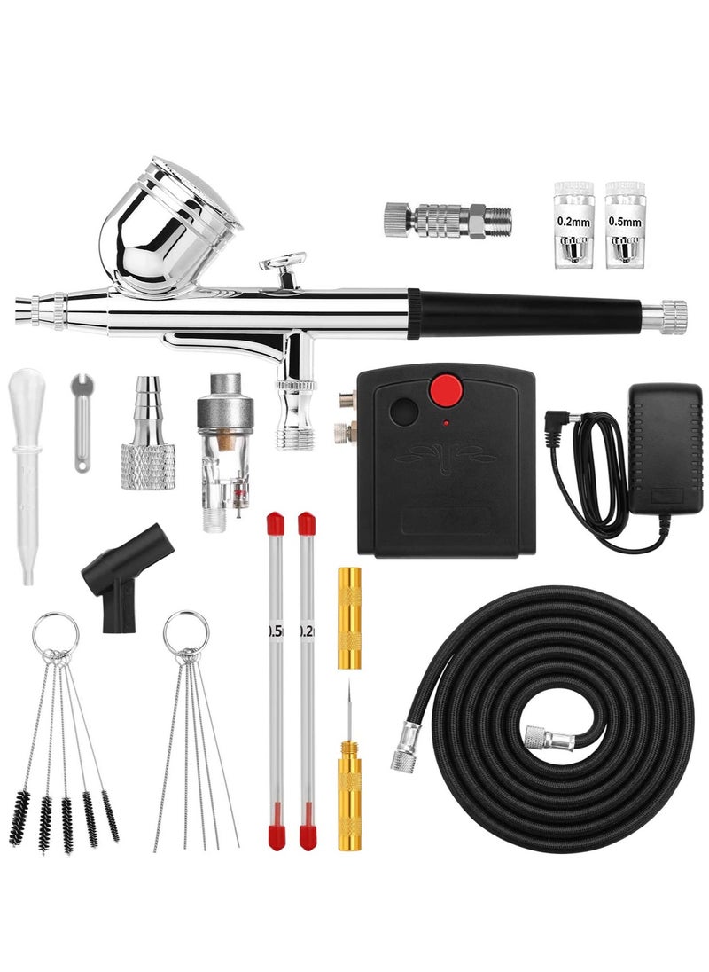 Mini Airbrush, Portable Airbrush Set with Air Compressor for Cake Decorating, Craft Tools, Painting and Nail Art.