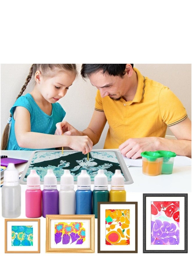 Marbling Kit for Children,Watercolor Paint Kit Marble Painting Kit   Creative Toys Holiday Gifts for Girls and Boys Aged 6 7 8 9 10 11 12