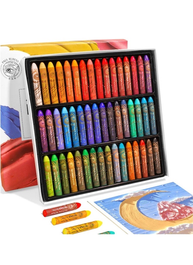 48 Colors Soft Oil Pastels Set, Vibrant and Creamy Oil Pastels, Pastels Art Supplies for Professional Drawing, Suitable for Artists, Beginners, Kids Art Painting