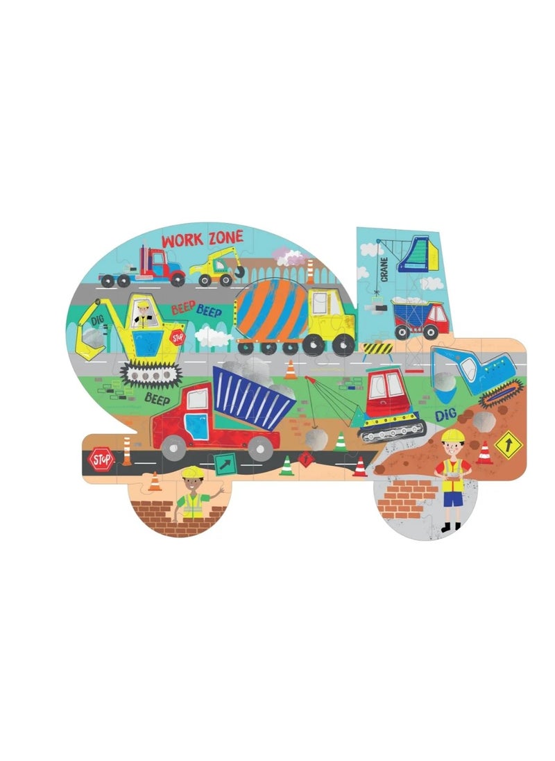 Floss & Rock Construction Truck 40-Piece Jigsaw Puzzle - Fun Puzzle for Kids