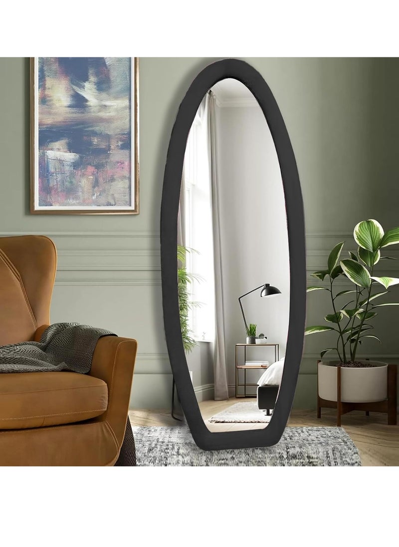 Full Body Mirror with Wavy Design, 63