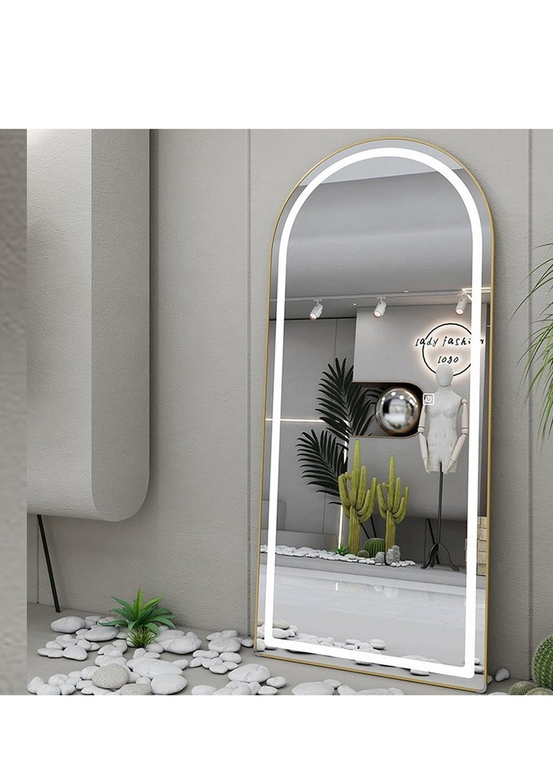 Arched Full-Length Mirror with LED Lights, 63