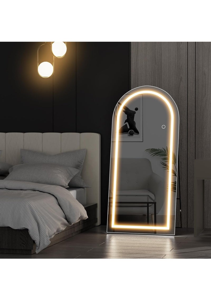 Arched Full-Length Mirror with LED Lights, 63